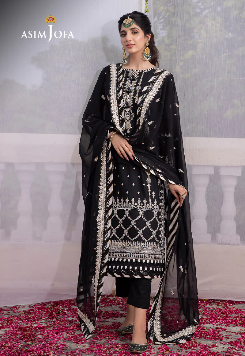 AJAB-01 DESIGNERS EMBROIDERED STITCHED 3 PCS - Image 8