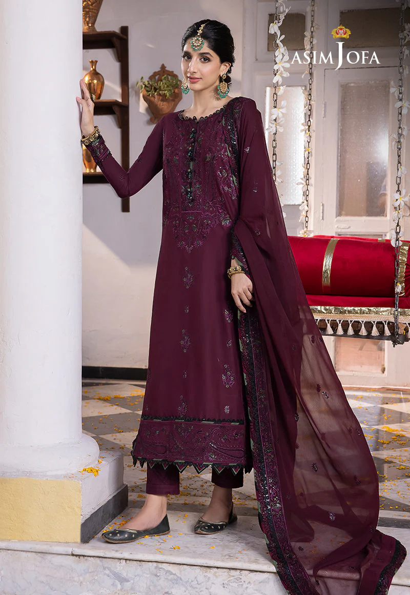 AJAB-05 DESIGNERS EMBROIDERED STITCHED 3 PCS - Image 4