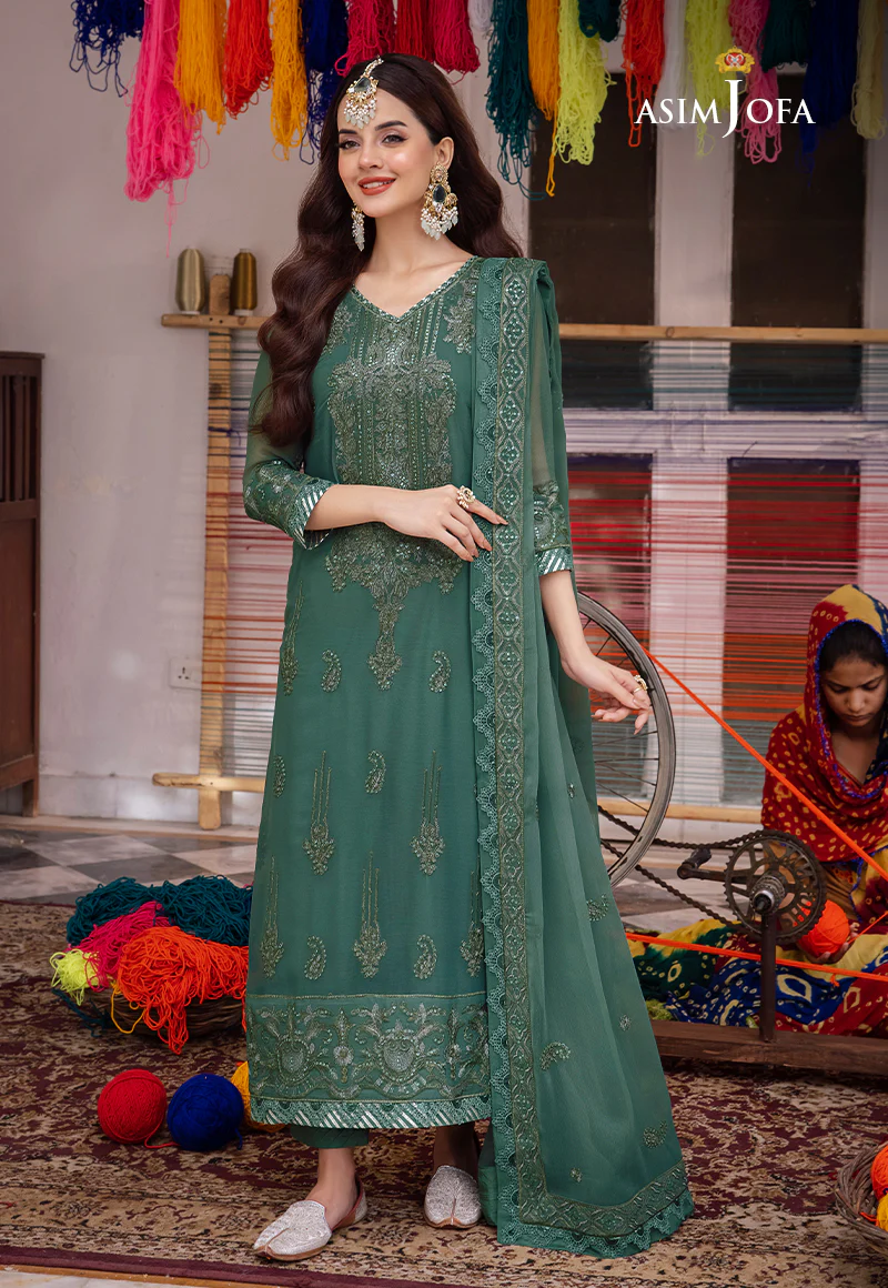 AJAB-23 EMBROIDERED CHIFFON 3 PCS - Image 10