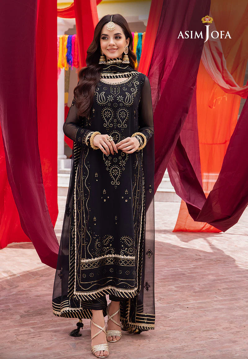 AJABP-18 EMBROIDERED CHIFFON 3 PCS STITCHED - Image 10