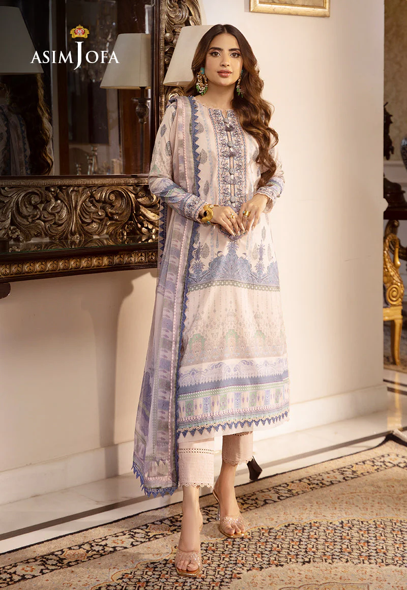 AJAS-05 DESIGNERS EMBROIDERED STITCHED 3 PCS - Image 3