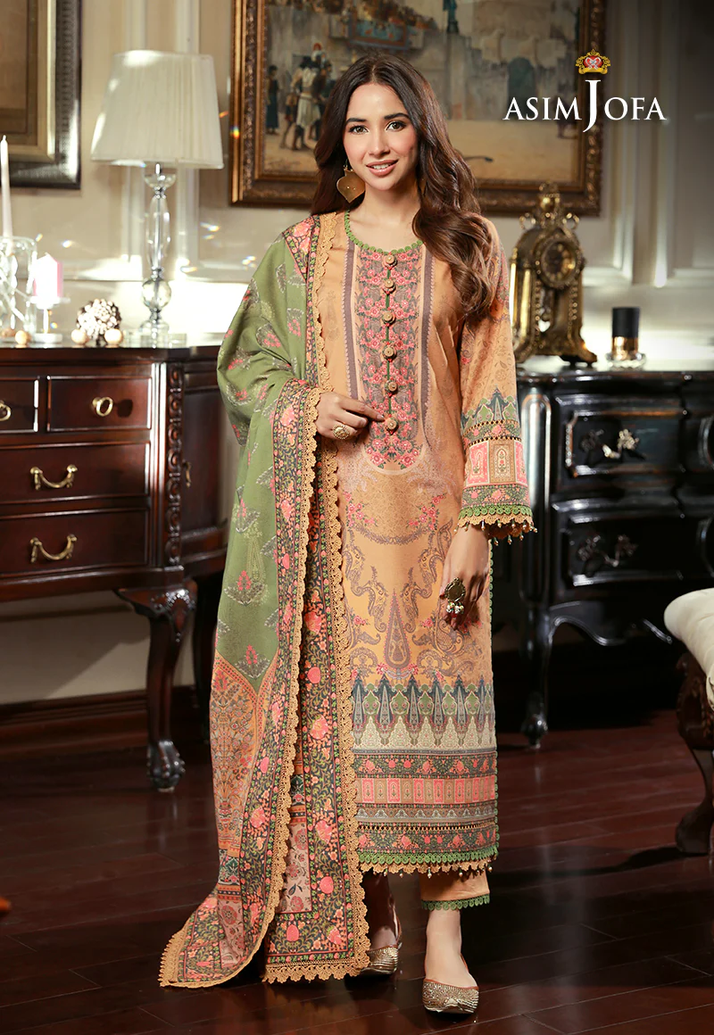 AJAWP-12 PRINTED KARANDI STITCHED 3 PCS - Image 7