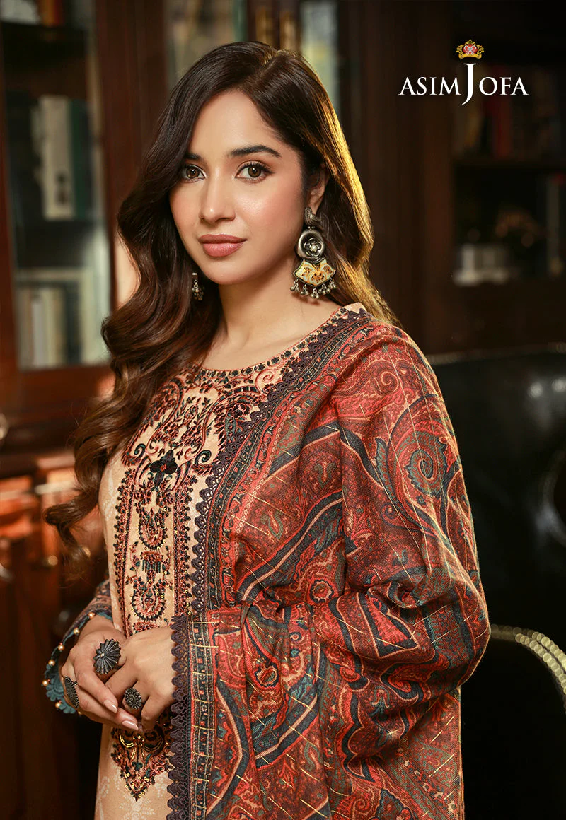 AJAWP-03 EMBROIDERED KARANDI STITCHED 3 PCS - Image 5