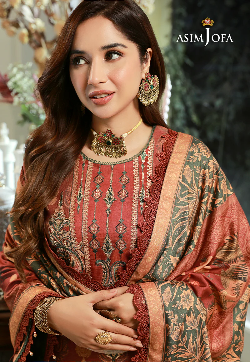 AJAWP-05 EMBROIDERED KARANDI STITCHED 3 PCS - Image 4