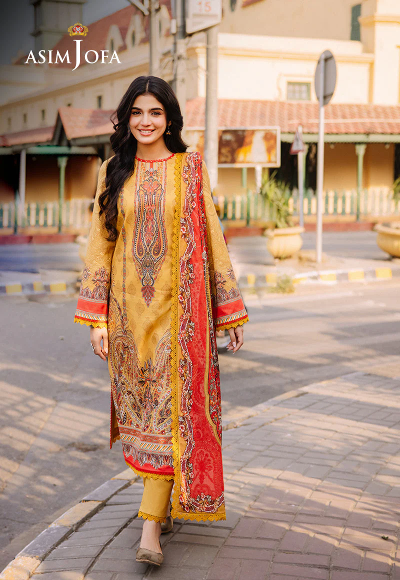 AJBBD-08 DESIGNERS EMBROIDERED STITCHED 3 PCS - Image 3