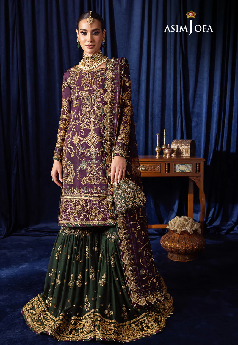 AJBK-07 DESIGNERS EMBROIDERED STITCHED 3 PCS - Image 3
