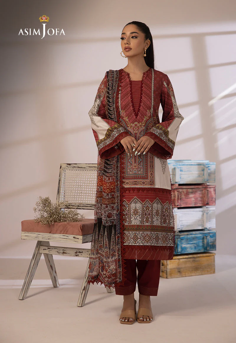 AJBPD-05 DESIGNERS EMBROIDERED STITCHED 3 PCS - Image 4