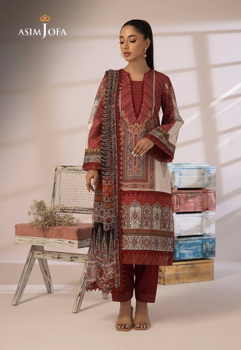 AJBPD-05 DESIGNERS EMBROIDERED STITCHED 3 PCS - Image 6
