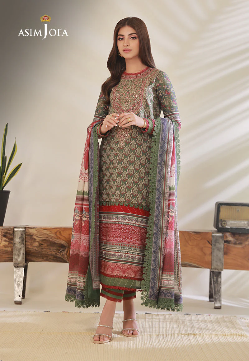 AJBPD-08 EMBROIDERED STITCHED 3 PCS