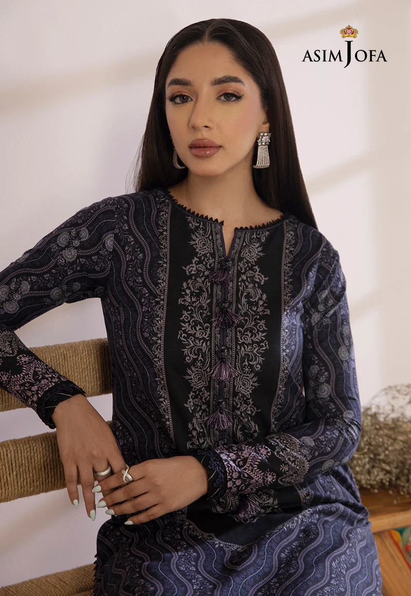 AJBPD-23 DESIGNERS STITCHED PRINTED CAMBRIC 2 PCS - Image 4