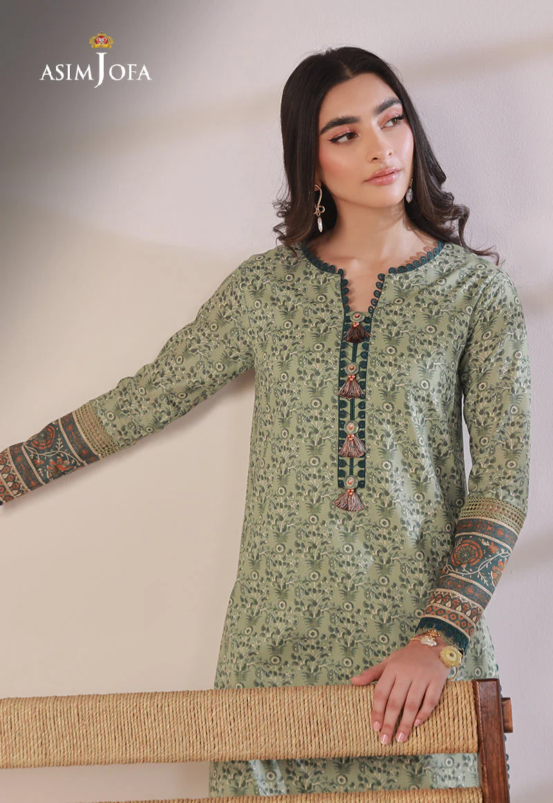 AJBPD-27 DESIGNERS STITCHED PRINTED CAMBRIC 2 PCS - Image 5