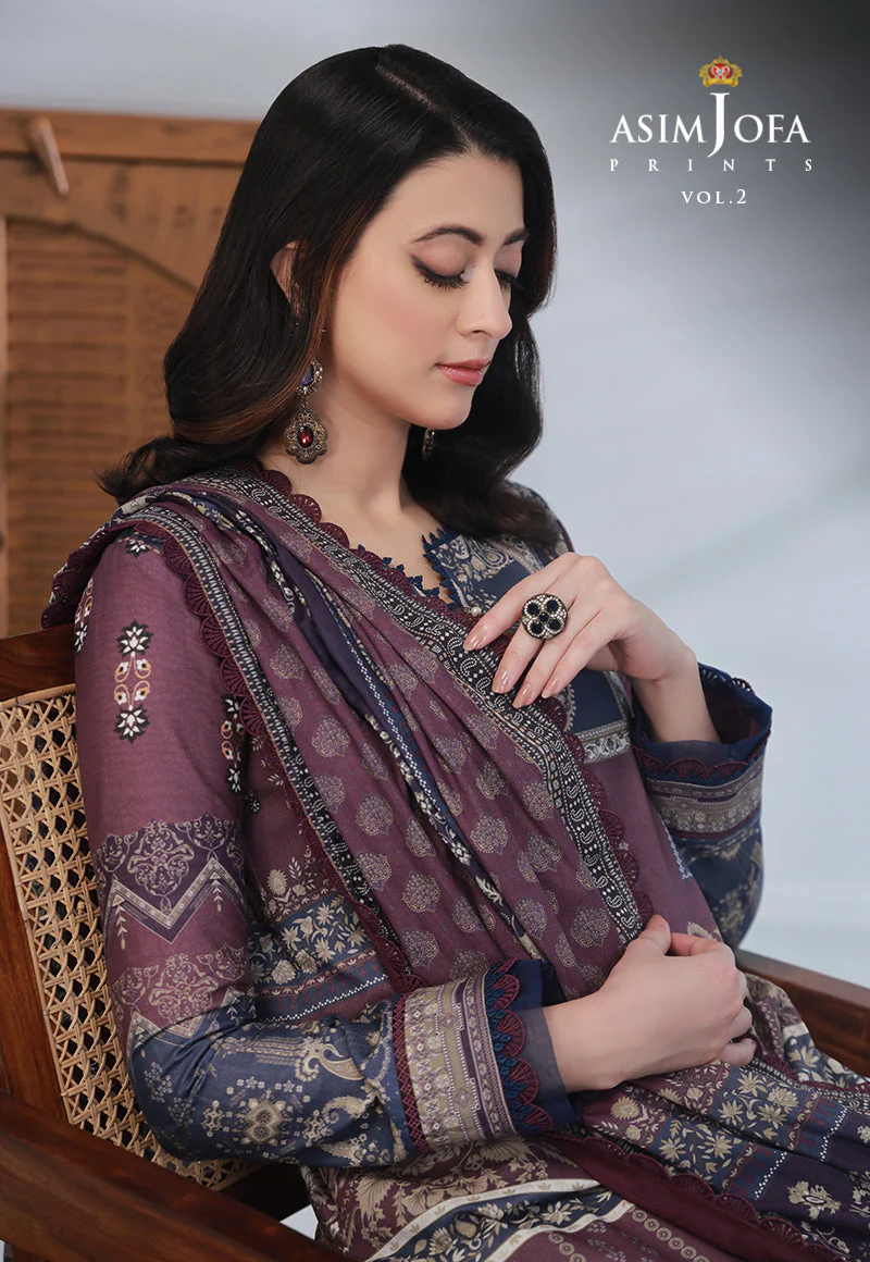 AJBPD-48 DESIGNERS STITCHED PRINTED LAWN 3 PCS - Image 7