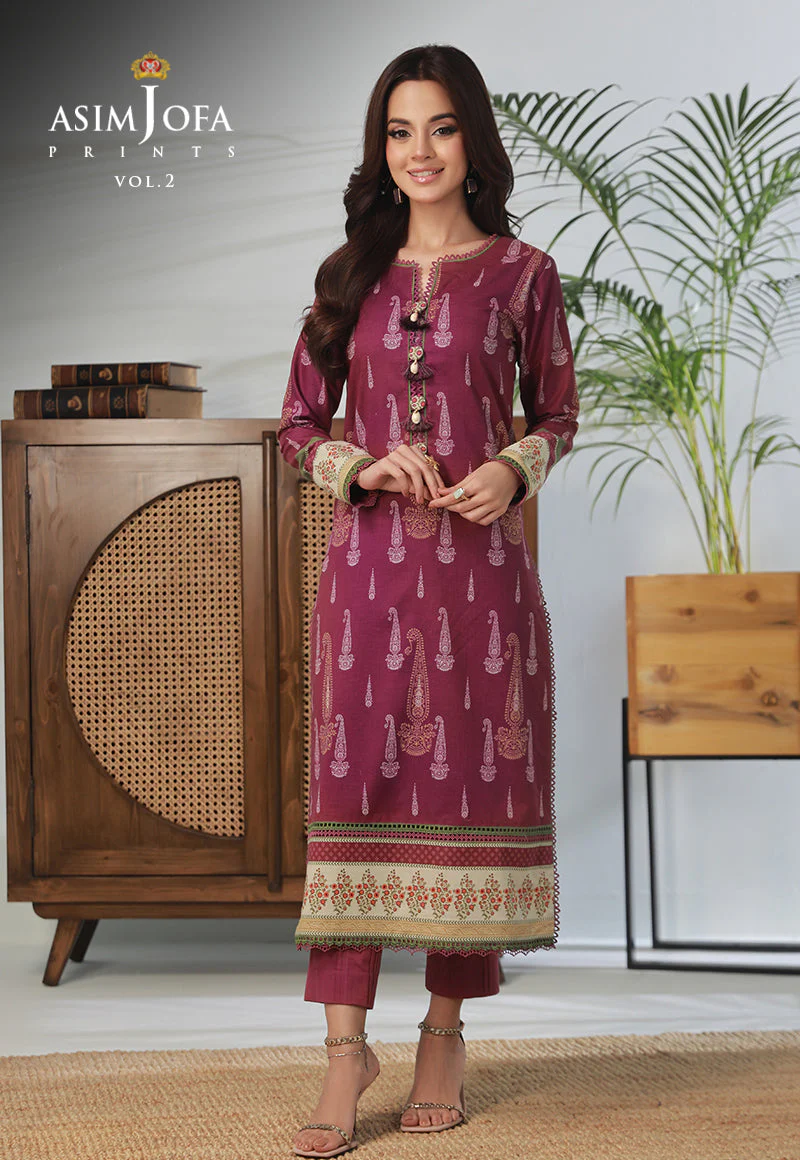 AJBPD-57 DESIGNERS STITCHED PRINTED LAWN 2 PCS - Image 6