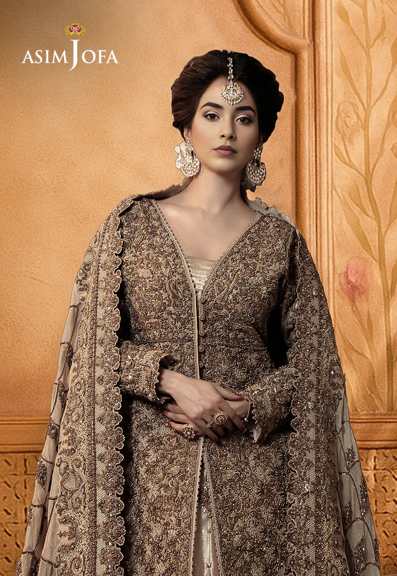 AJBRD-01 HAND EMBROIDERED BRIDAL DRESS 3 PCS - Image 2