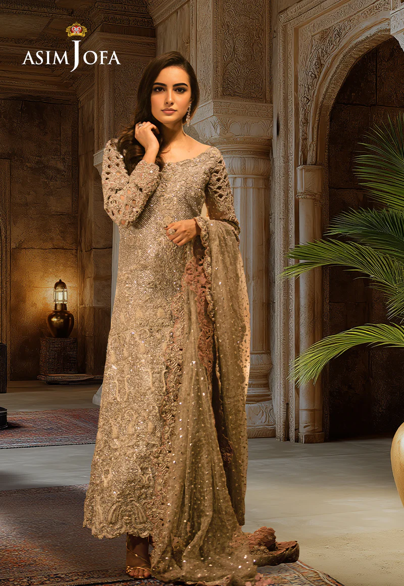 AJBRD-02 HAND EMBROIDERED BRIDAL DRESS  3 PCS