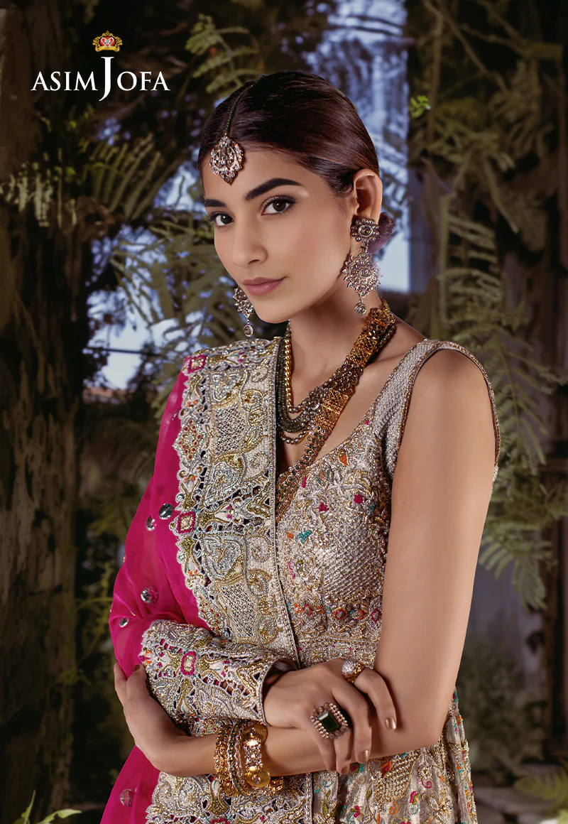 AJBRD-04 HAND EMBROIDERED BRIDAL DRESS 3 PCS - Image 3