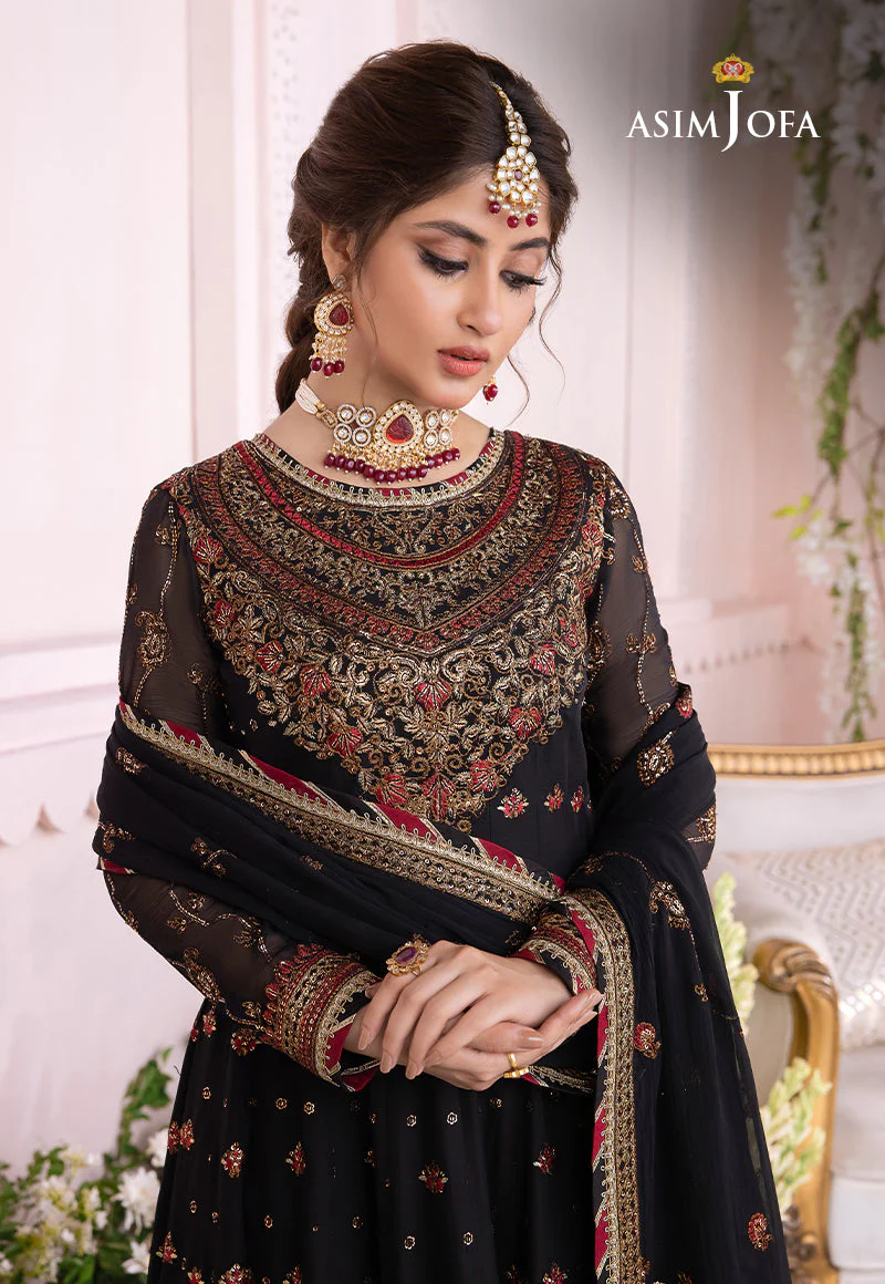 AJCC-06 DESIGNERS STITCHED EMBROIDERED CHIFFON 3 PCS - Image 10
