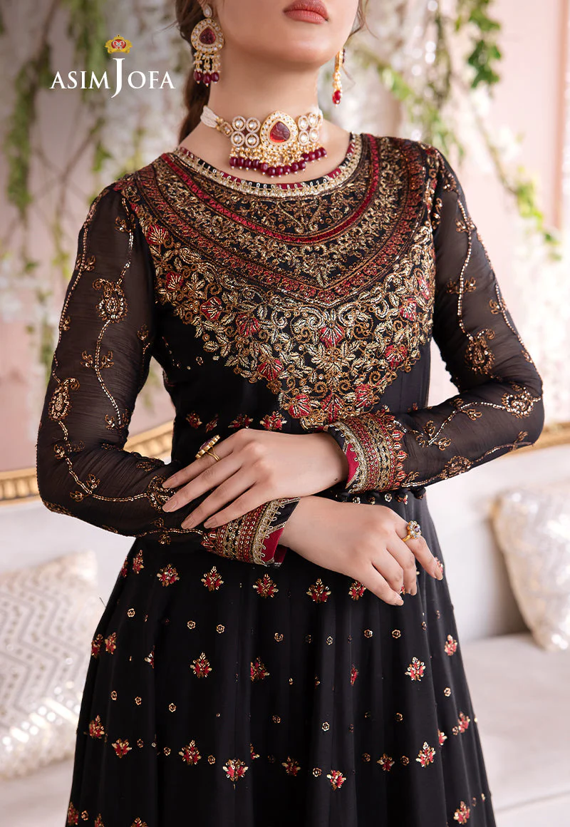AJCC-06 DESIGNERS STITCHED EMBROIDERED CHIFFON 3 PCS - Image 5