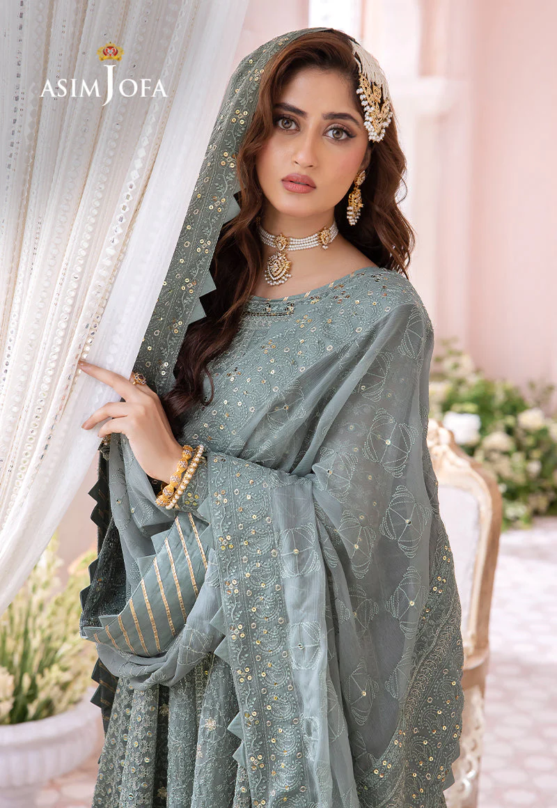 AJCC-07 DESIGNERS STITCHED EMBROIDERED CHIFFON 3 PCS - Image 12