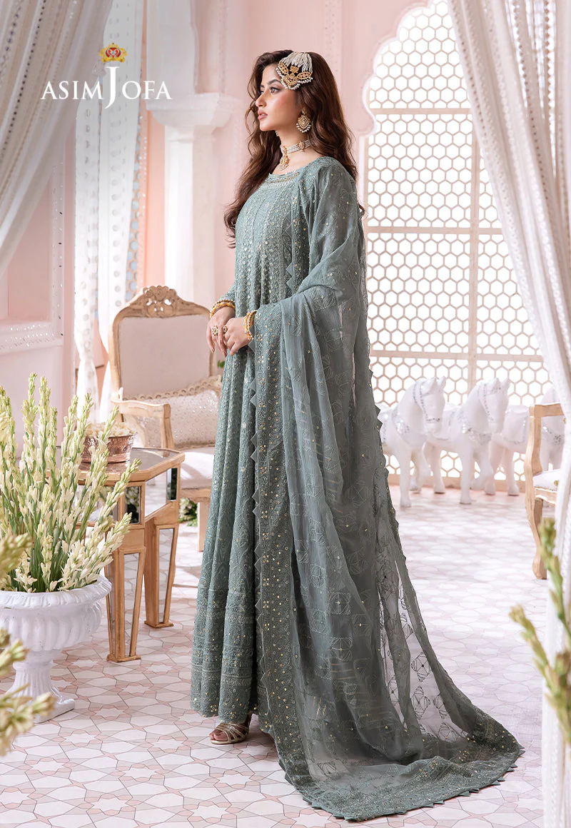 AJCC-07 DESIGNERS STITCHED EMBROIDERED CHIFFON 3 PCS - Image 15