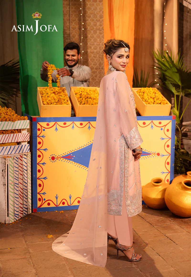AJCDB-14 EMBROIDERED CHIFFON STITCHED 3 PCS - Image 2
