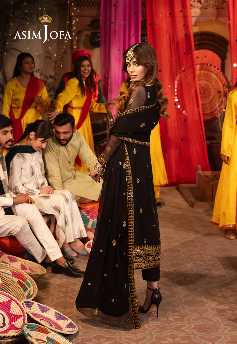 AJCDB-19 EMBROIDERED CHIFFON STITCHED 3 PCS - Image 2