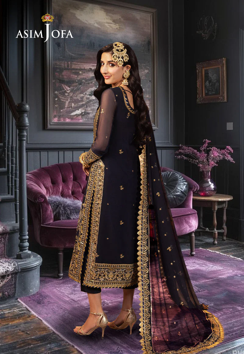 AJCDD-11 EMBROIDERED CHIFFON STITCHED 3 PCS - Image 2