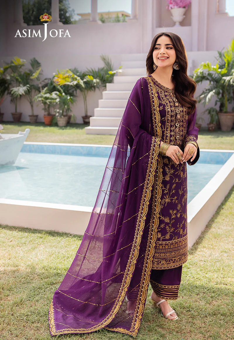 AJCFD-08 EMBROIDERED CHIFFON 3 PCS