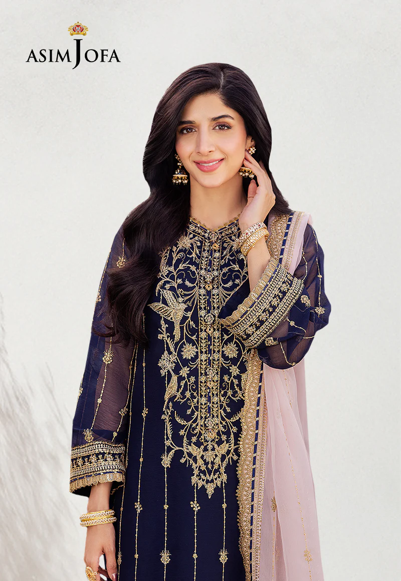 AJCF-09 EMBROIDERED CHIFFON 3 PCS