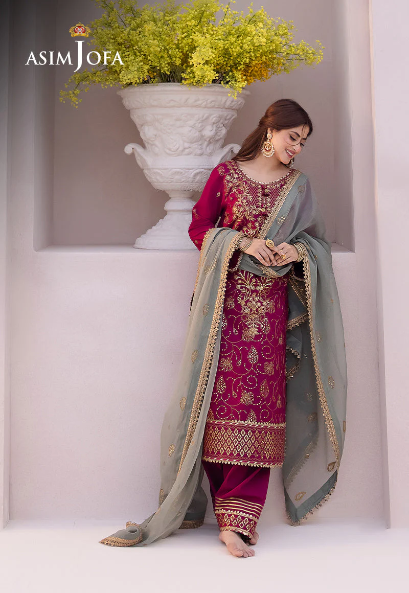 AJCFD-12 EMBROIDERED BOSKI SILK 3 PCS - Image 5