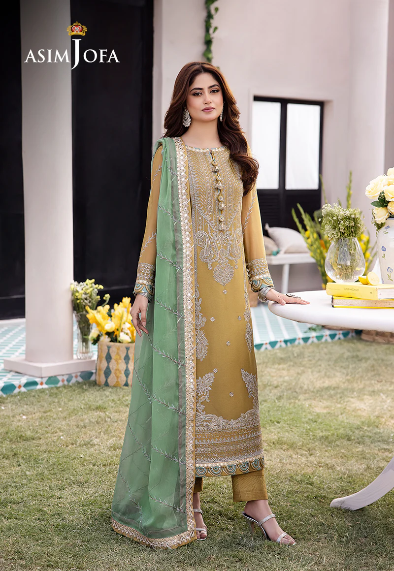 AJCF-16 EMBROIDERED CHIFFON 3 PCS - Image 6