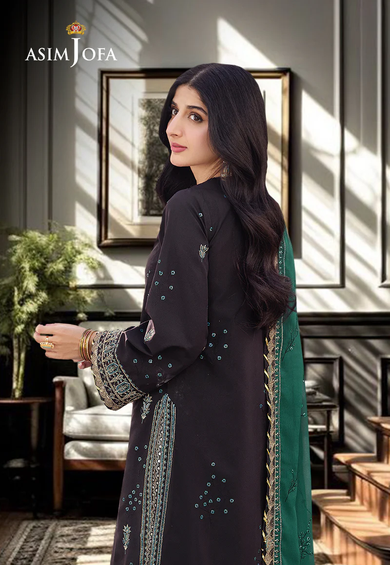 AJCF-21 EMBROIDERED BOSKI SILK 3 PCS - Image 2