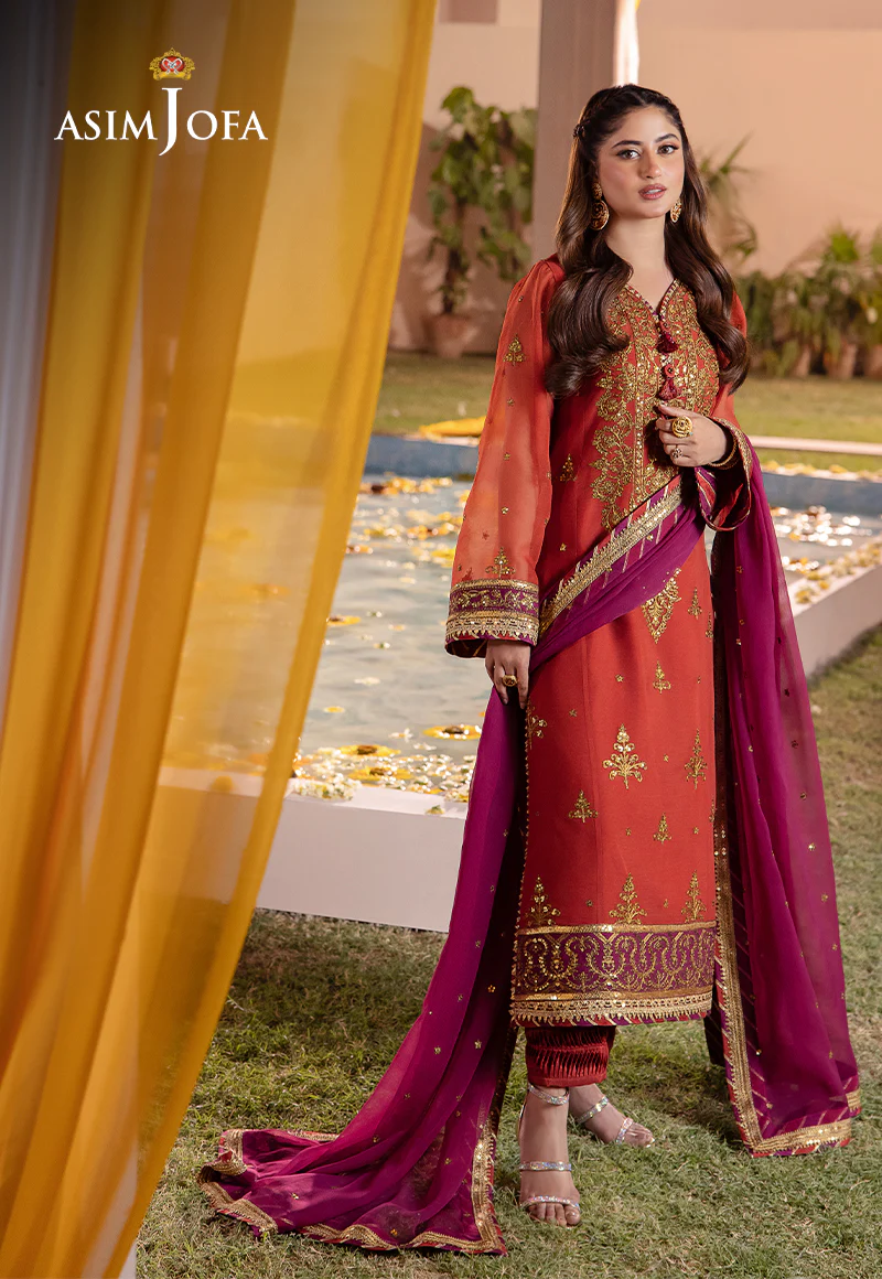 AJCF-24 EMBROIDERED CHIFFON 3 PCS - Image 5