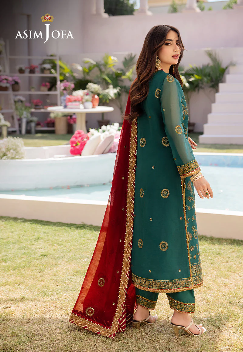 AJCFD-11 EMBROIDERED CHIFFON STITCHED 3 PCS - Image 2