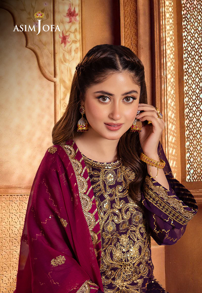 AJCF-02 EMBROIDERED CHIFFON 3 PCS - Image 3