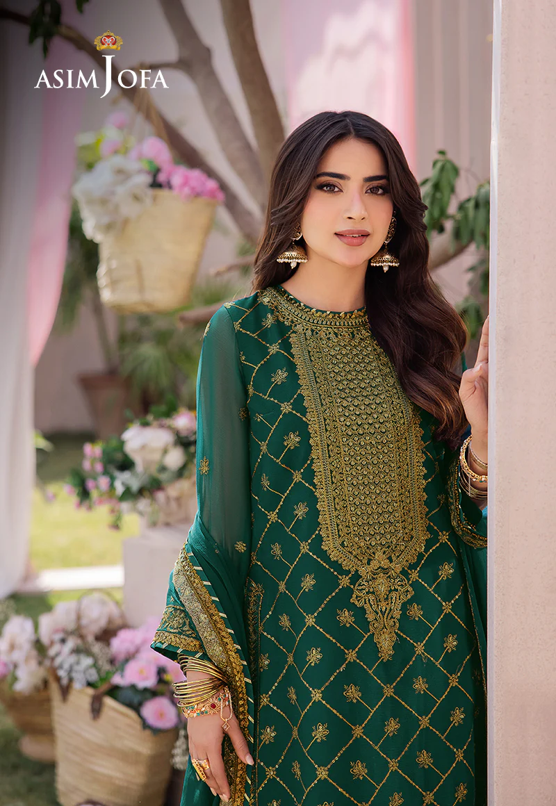 AJCFP-03 EMBROIDERED CHIFFON STITCHED 3 PCS - Image 4