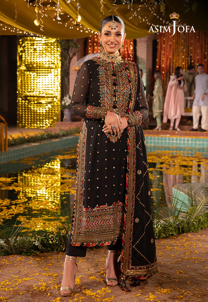 AJDAD-02-XS EMBROIDERED CHIFFON 3 PCS - Image 3