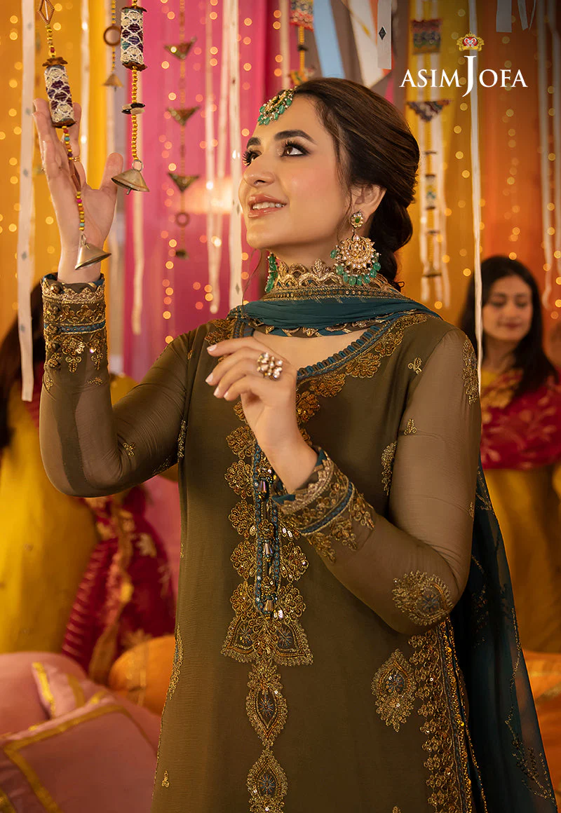 AJDAD-16 EMBROIDERED CHIFFON STITCHED 3 PCS - Image 8