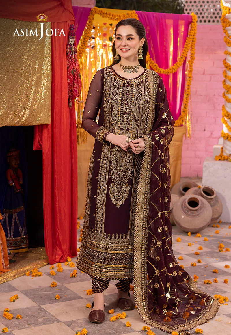 AJDAP-21 EMBROIDERED CHIFFON STITCHED 3 PCS - Image 7