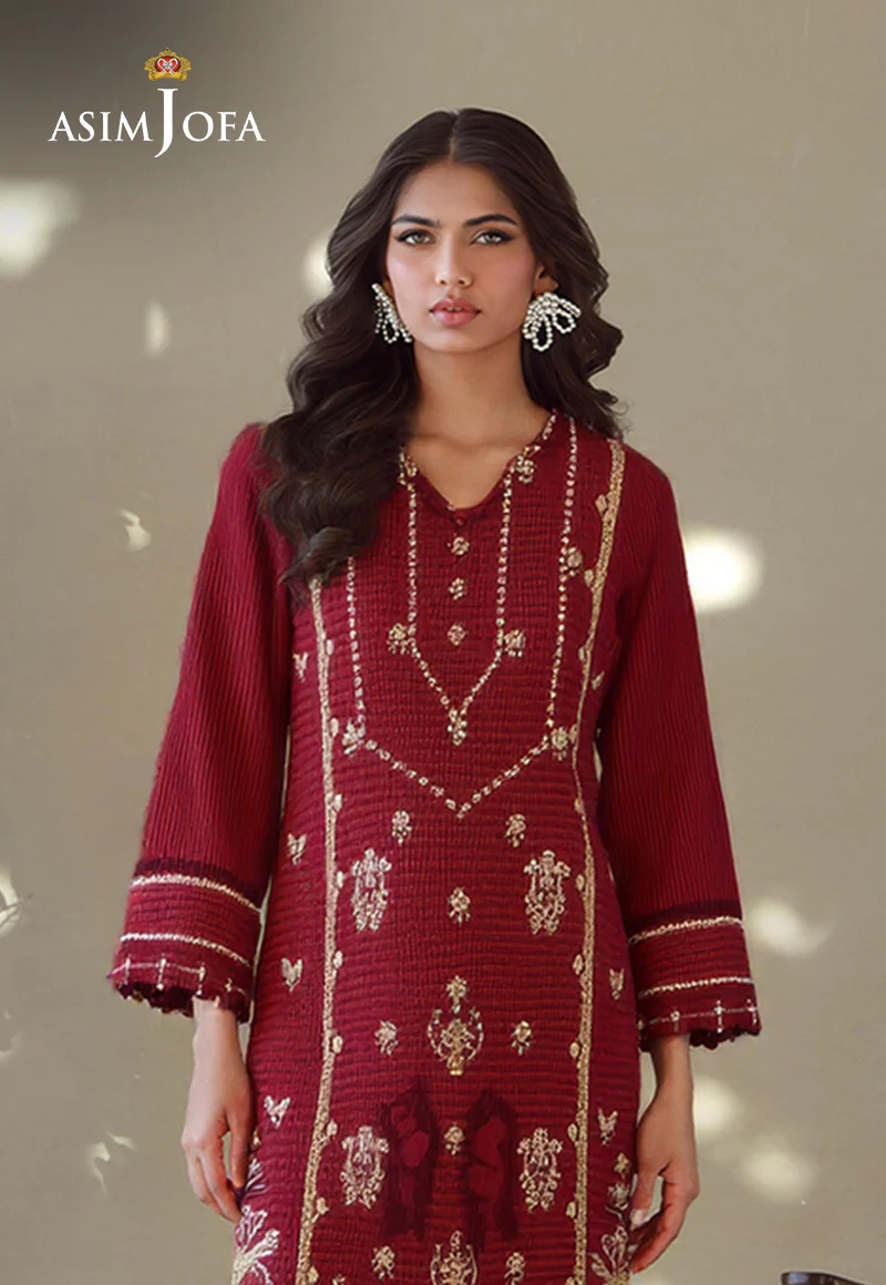 AJDSAI-166 EMBROIDERED ORGANZA STITCHED 3 PCS - Image 2