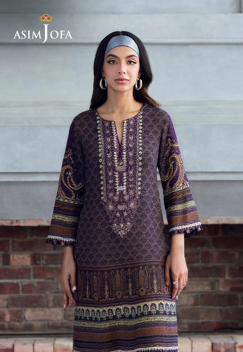 AJDSAI-170 PRINTED EMBROIDERED KHADDAR STITCHED 3 PCS - Image 2