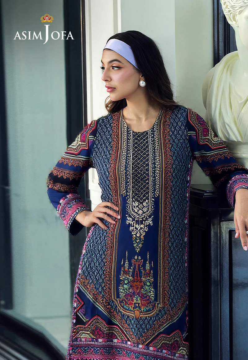 AJDSAI-171 PRINTED EMBROIDERED SILK STITCHED 2 PCS - Image 2