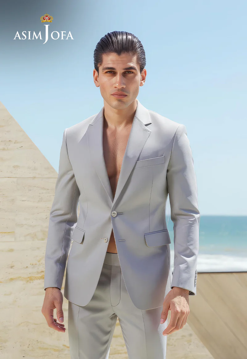 AJDSAI-194 GREY SUIT STITCHED 2 PCS - Image 2