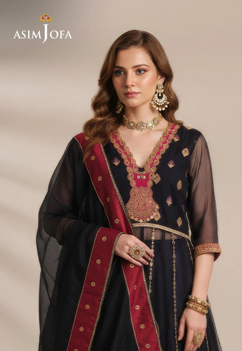 AJDSAI-246 EMBROIDERED ORGANZA STITCHED 3 PCS - Image 2
