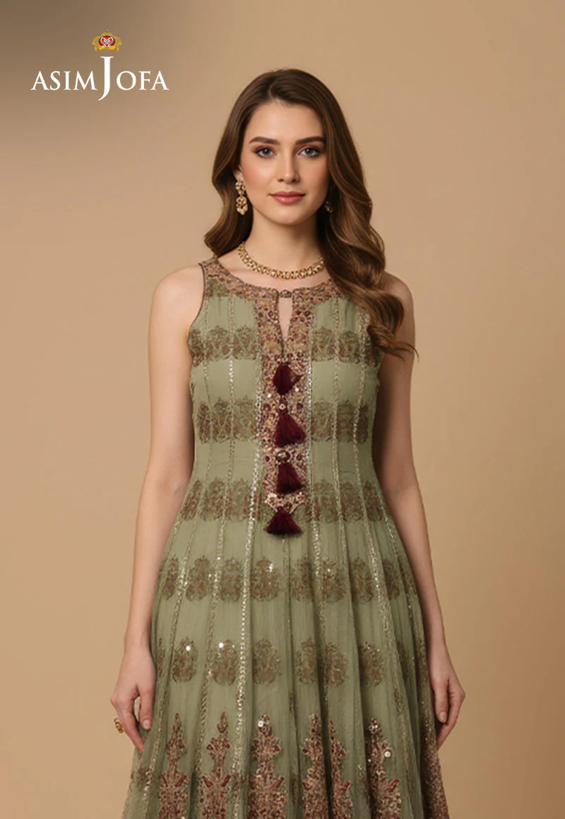 AJDSAI-279 EMBROIDERED ORGANZA STITCHED 3 PC - Image 2