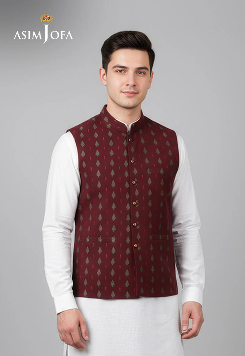 AJDSAI-336 EMBROIDERED SELF JAQUARD  STITCHED 1 PC - Image 2