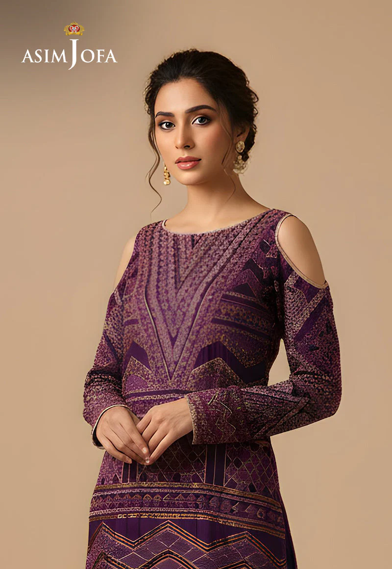 AJDSAI-345 KHADI NET STITCHED 2 PCS - Image 2