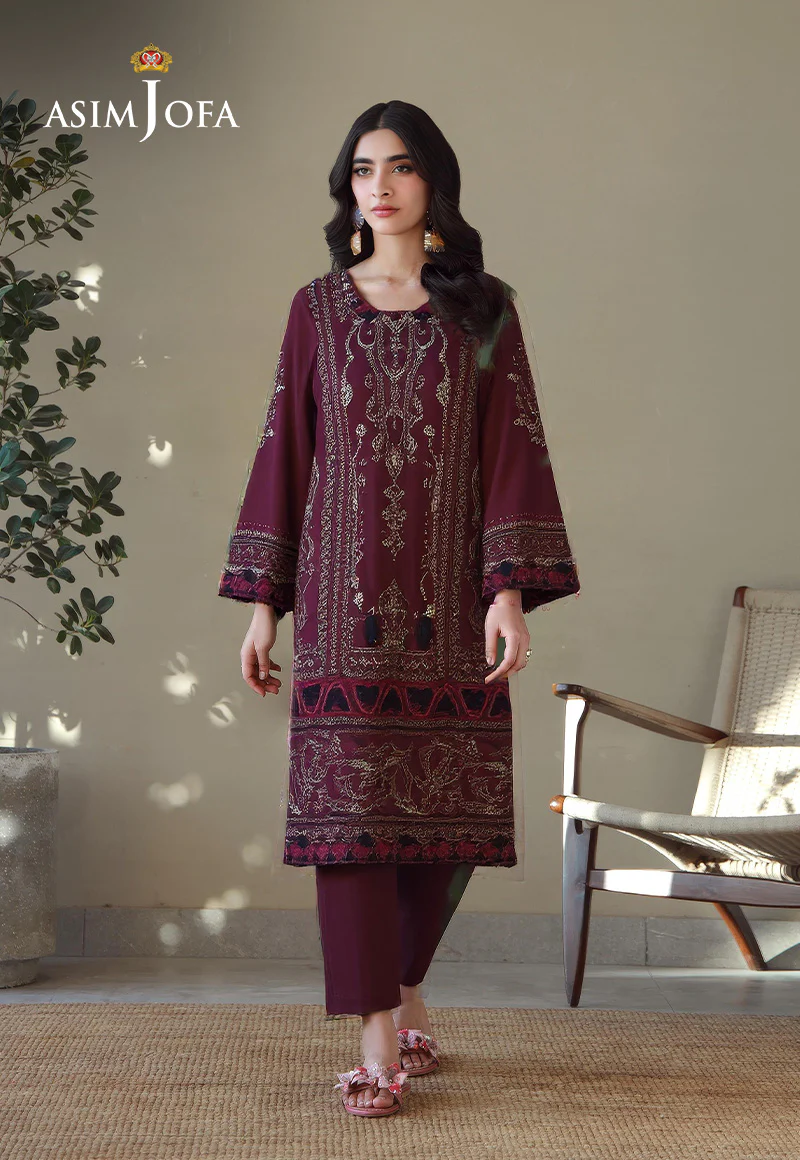 AJDSAI-36 EMBROIDERED JACQUARD STITCHED 2 PCS