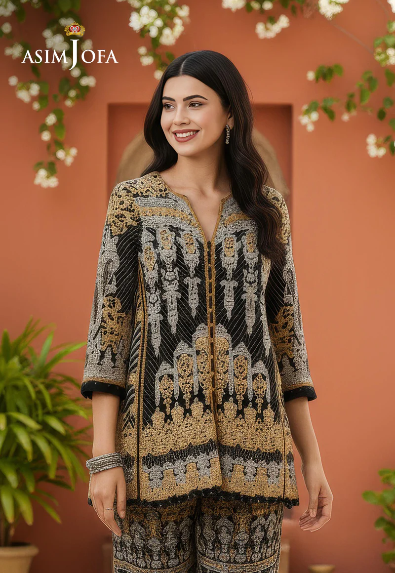 AJDSAI-380 EMBROIDERED CHIFFON STITCHED 1 PC - Image 2