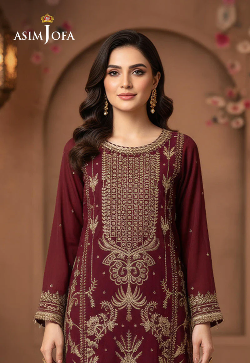 AJDSAI-545 EMBROIDERED CHIFFON STITCHED 1 PC - Image 2